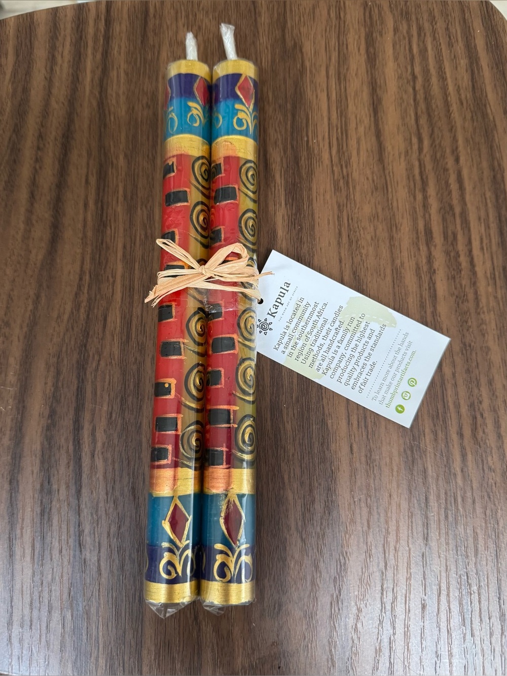 Kapula South African Handmade Taper Candles Set of 2